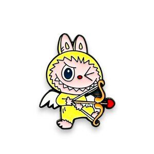 Labubu Yellow Cupid Fan Art Enamel Pin Lapel Pin
